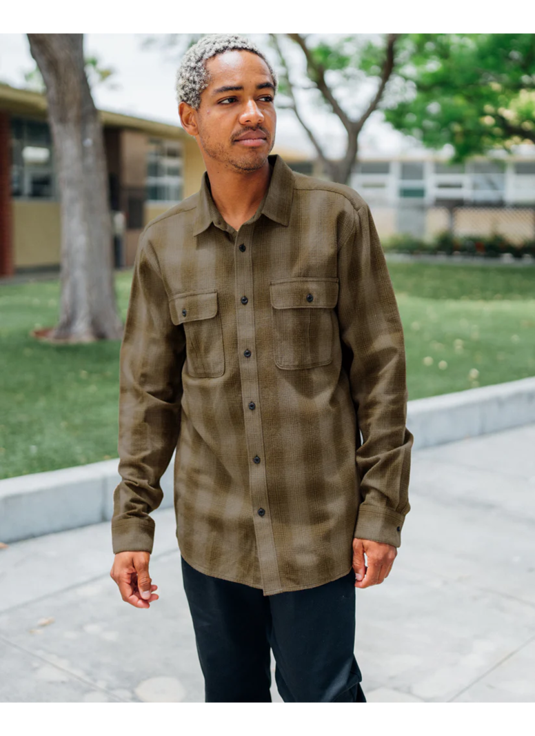 Volcom HOMMES SHADOWSTONE FLANNEL LS DARK EARTH