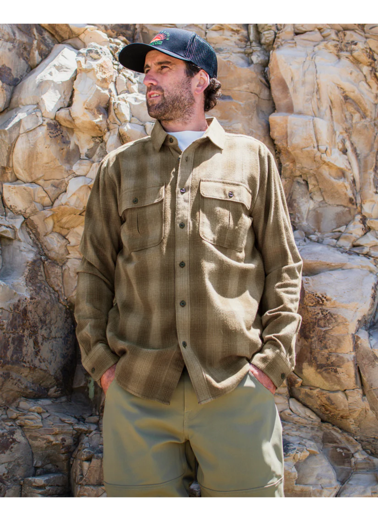 Volcom HOMMES SHADOWSTONE FLANNEL LS DARK EARTH