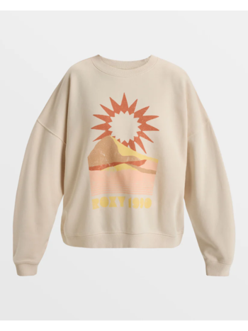 Roxy WOMEN'S LINEUP OVERSIZED CREW B PARCHMENT