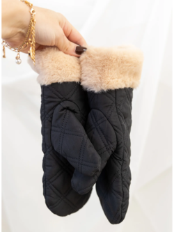 Only WOMEN'S JENNI QUILTED MITTENS BLACK