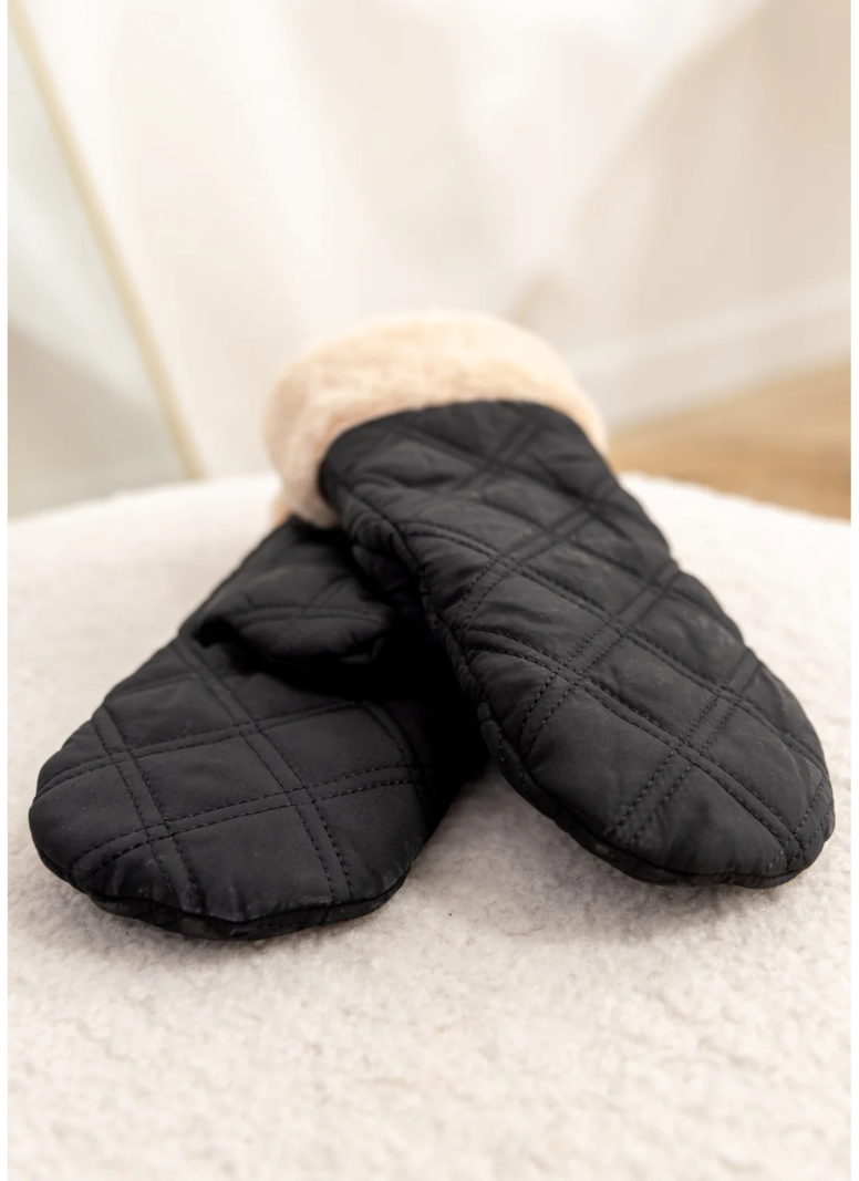 Only WOMEN'S JENNI QUILTED MITTENS BLACK