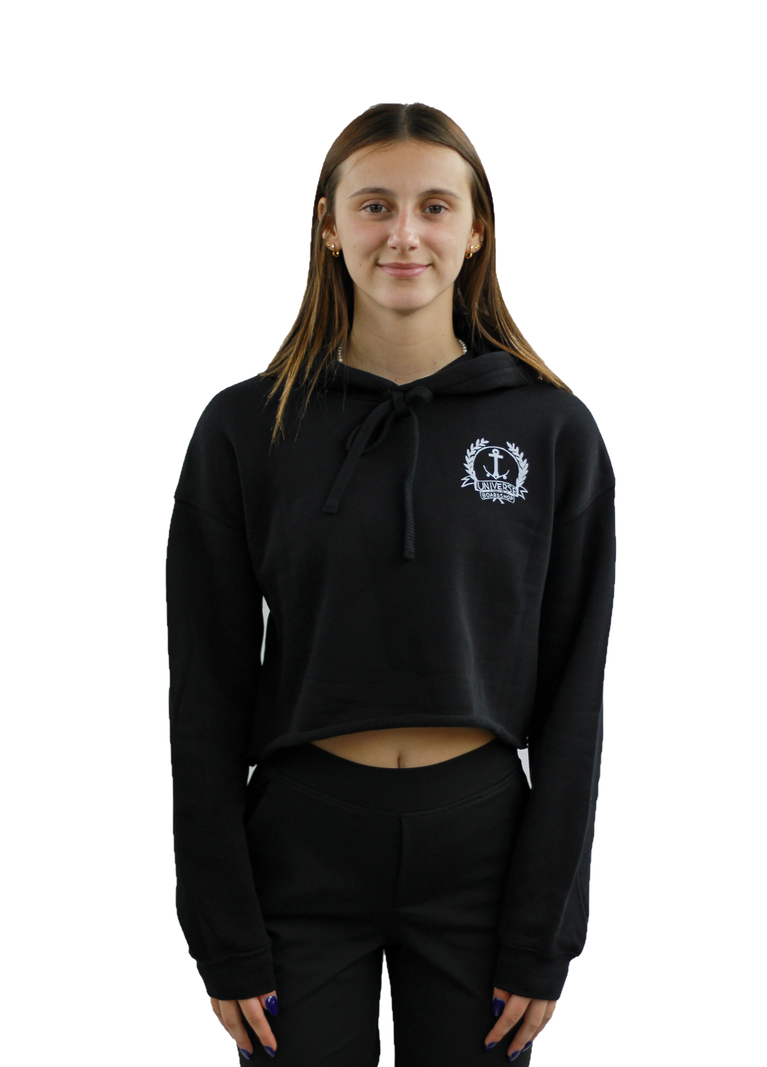 Universe Boardshop WOMEN'S OG ANCRE LTD CROP HOODIE BLACK