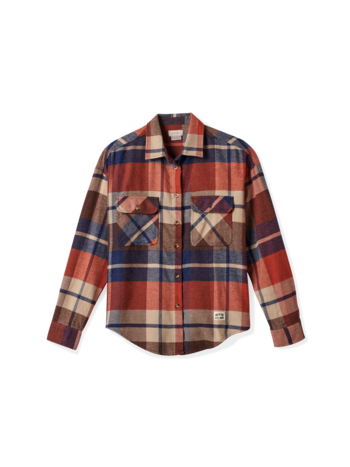 Brixton WOMEN'S BOWERY CLASSIC FLANNEL LS NAVY/MARS RED/WHITECAP