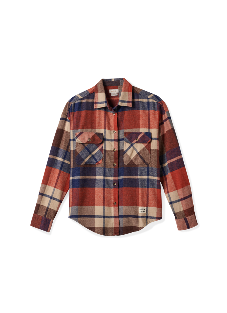 Brixton WOMEN'S BOWERY CLASSIC FLANNEL LS NAVY/MARS RED/WHITECAP