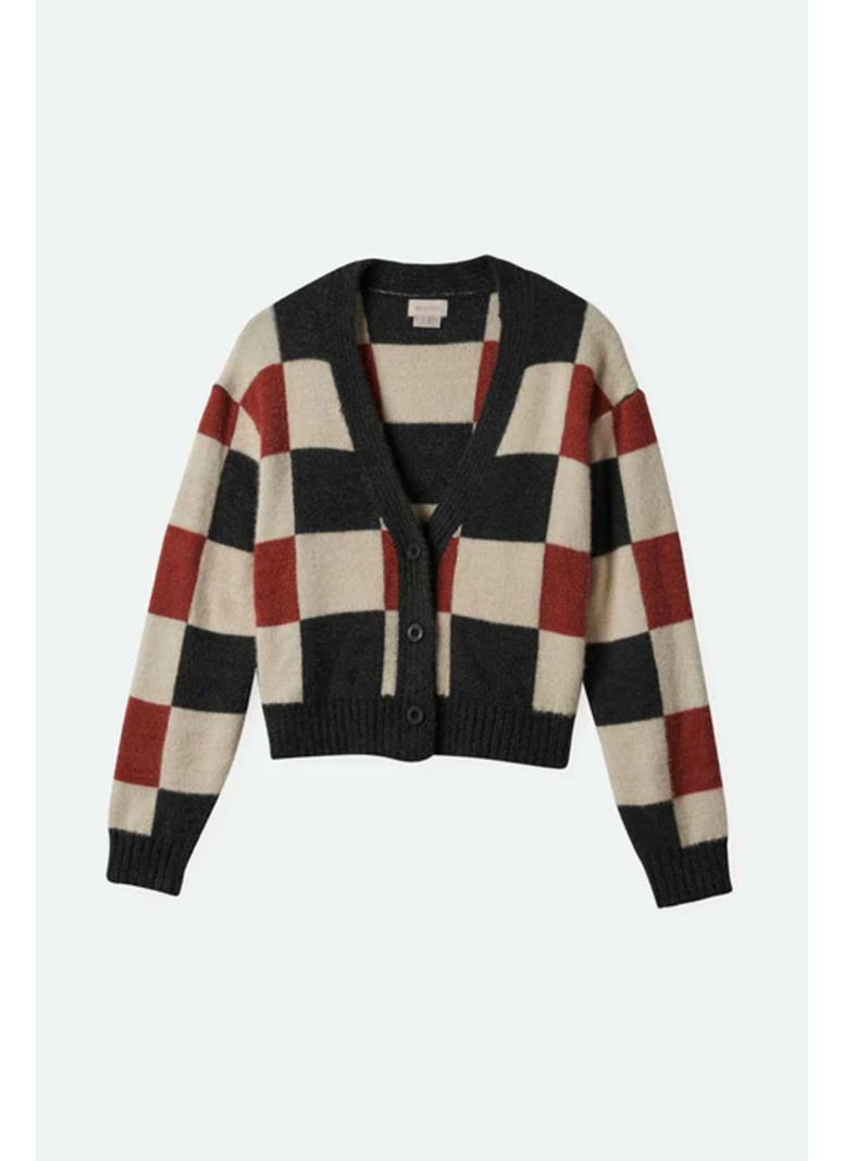 Brixton WOMEN'S RIVINGTON CREW COWHIDE/WHITECAP/BLACK CHECK
