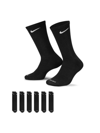Nike EVERYDAY PLUS CUSHIONED CREW 6-PR BLACK