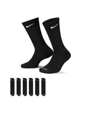 Nike EVERYDAY PLUS CUSHIONED CREW 6-PR BLACK/WHITE