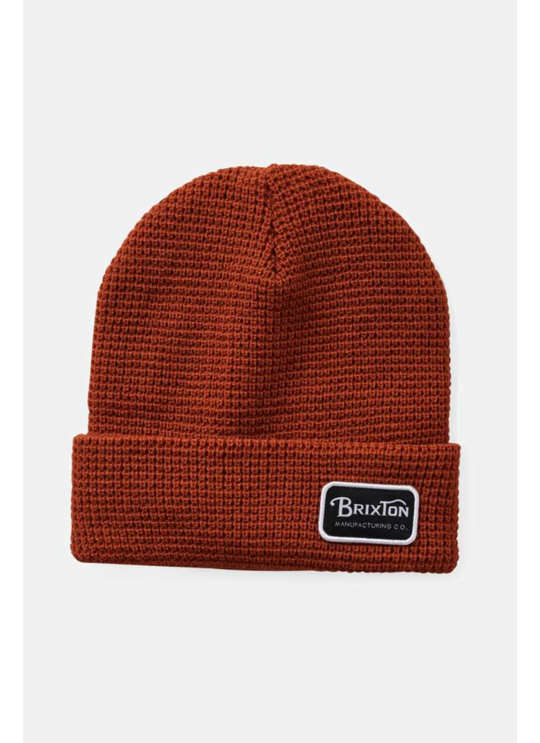 Brixton HOMMES GRADE WAFFLE KNIT BEANIE RUST ORANGE