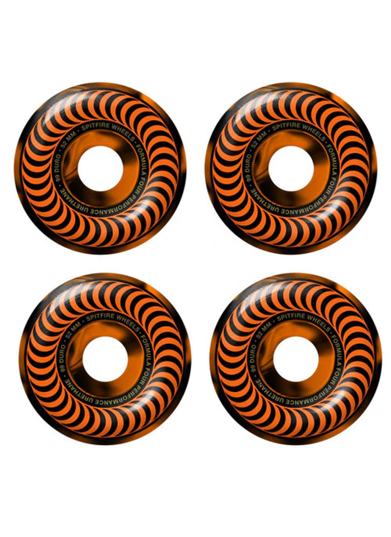 Spitfire wheels F4 SWIRL CLASSIC 52MM 99D BLACK/ORANGE
