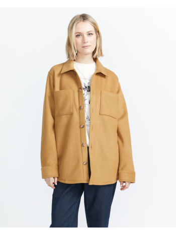 Volcom WOMEN'S STN BONDED SHACKET VINTAGE BROWN