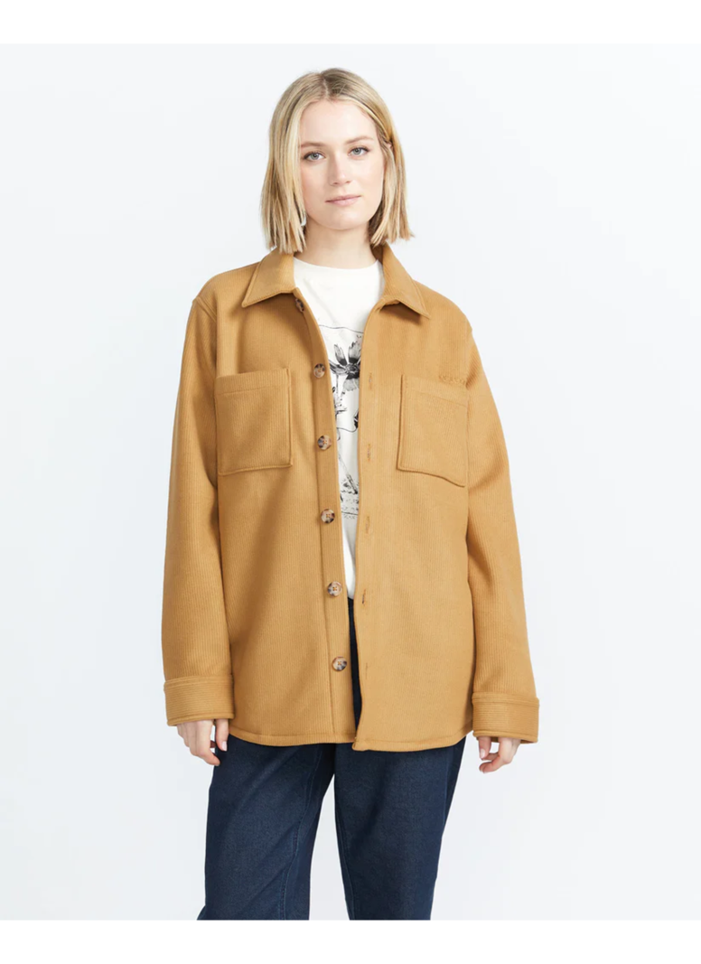 Volcom WOMEN'S STN BONDED SHACKET VINTAGE BROWN