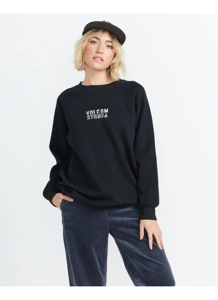 Volcom WOMEN'S STONE MAGIC BF CREW BLACK