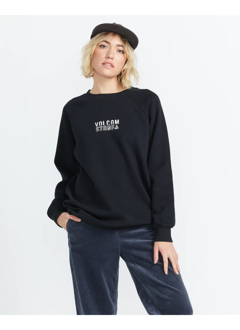 Volcom WOMEN'S STONE MAGIC BF CREW BLACK