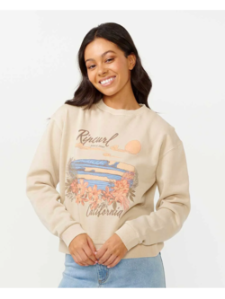RIP CURL FEMMES WAVE GLIDERS RELAXED CREW NATURAL