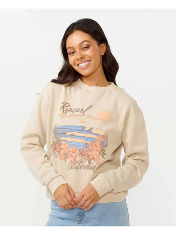 RIP CURL FEMMES WAVE GLIDERS RELAXED CREW NATURAL