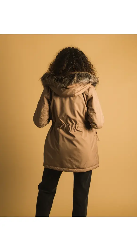Only WOMEN'S IRIS FUR PARKA TIGERS EYE