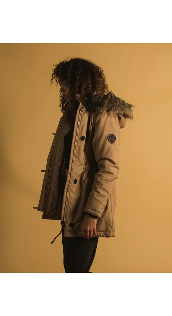 Only WOMEN'S IRIS FUR PARKA TIGERS EYE