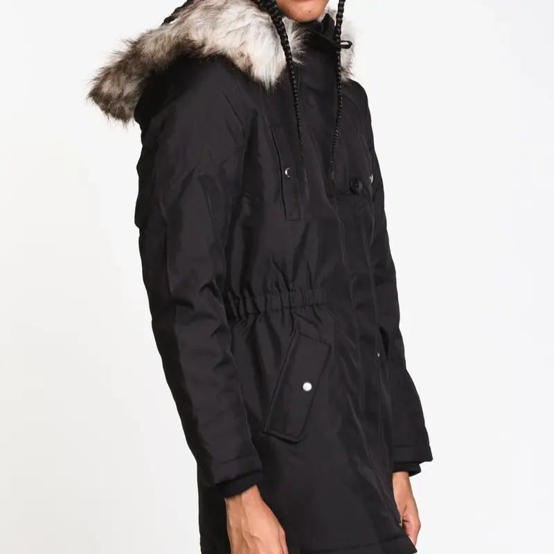 Only WOMEN'S IRIS FUR PARKA BLACK