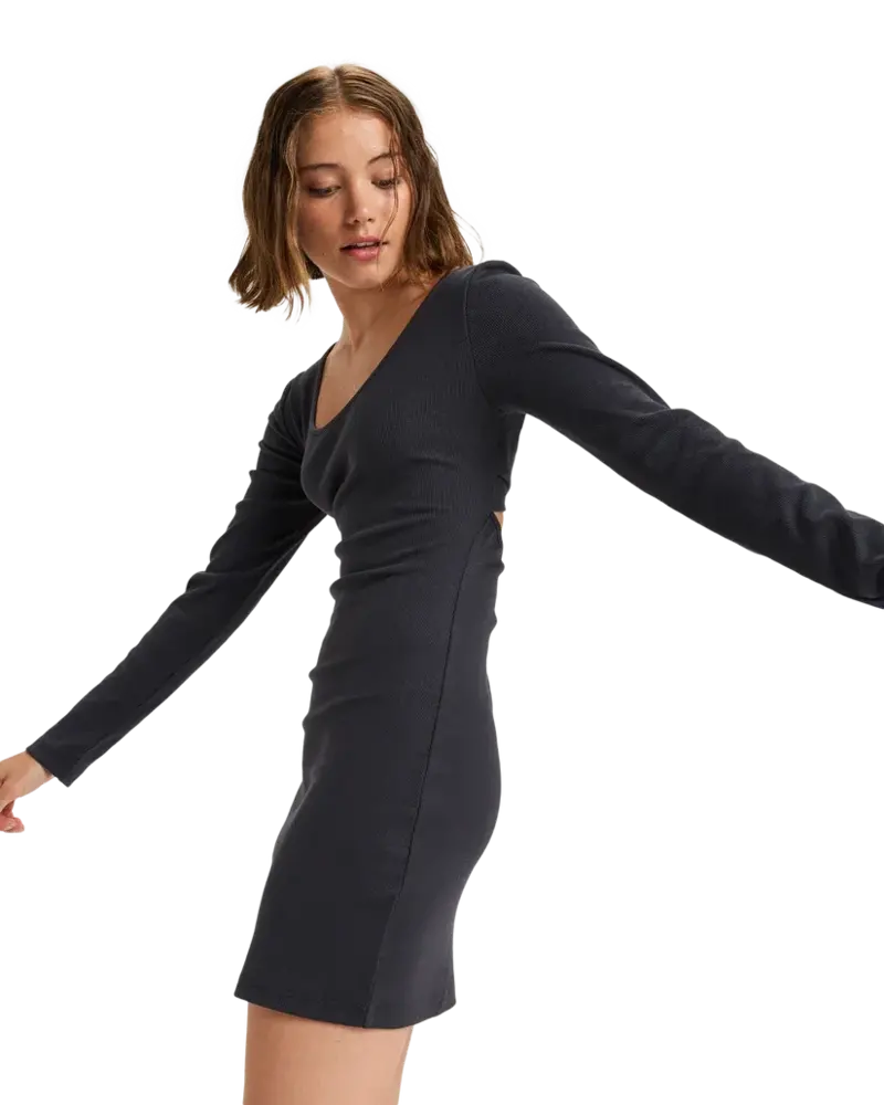 Roxy FEMMES GOOD KEEPSAKE LS DRESS RIB PHANTOM