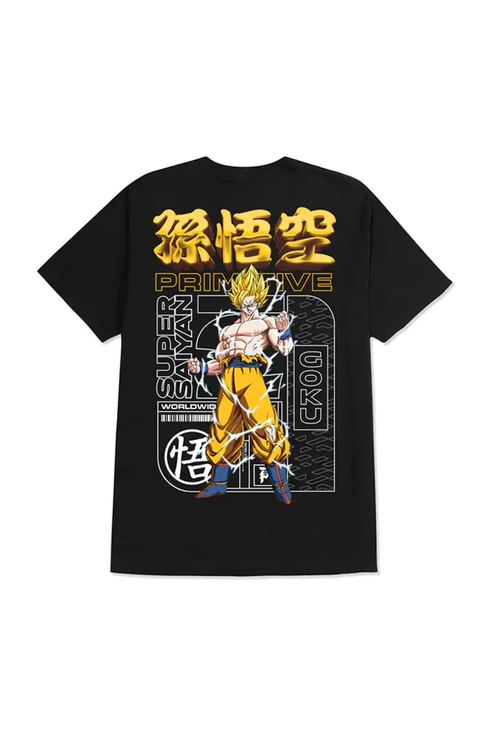 Primitive HOMMES DRAGON BALL X PRIMITIVE SPIRIT TEE BLACK