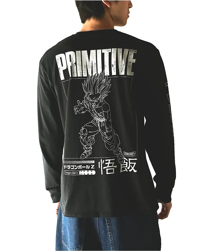 Primitive HOMMES DRAGON BALL X PRIMITIVE VENGENCE LS BLACK