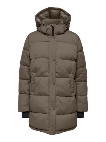 Only FEMMES ANN PREMIUM PUFFER COAT MID-LONG WALNUT