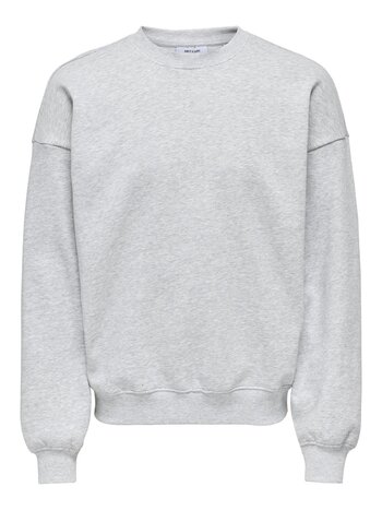 Only & Sons HOMMES TURNER LIFE VTG CREW NECK LIGHT GREY MELANGE