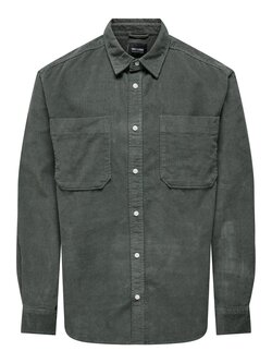 Only & Sons HOMMES SALP CORD LS CASTOR GRAY