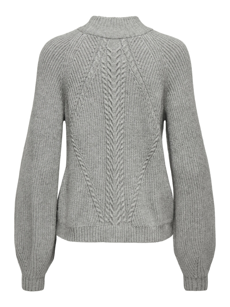 Only FEMMES KATIA LS DETAIL HIGHNECK KNIT MEDIUM GREY