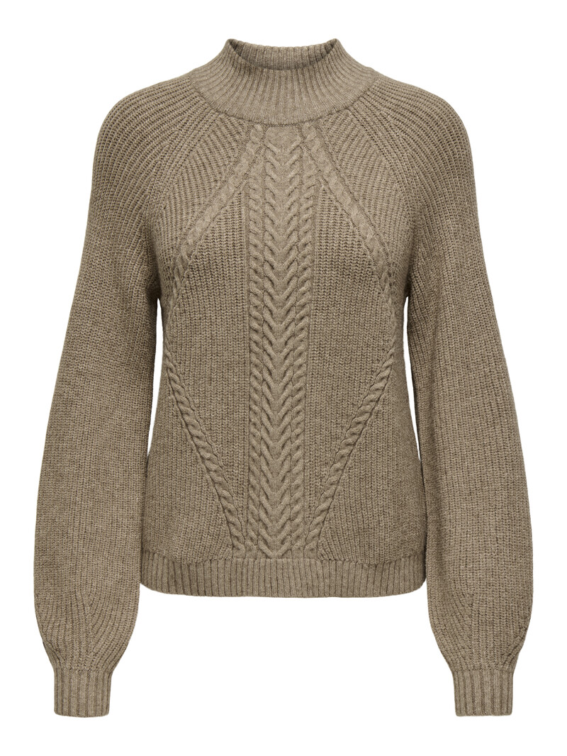 Only FEMMES KATIA LS DETAIL HIGHNECK KNIT MALT BALL