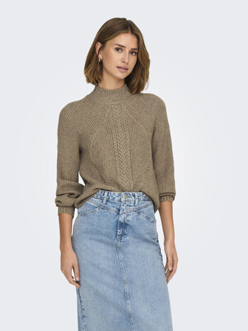 Only WOMEN'S KATIA LS DETAIL HIGHNECK KNIT MALT BALL