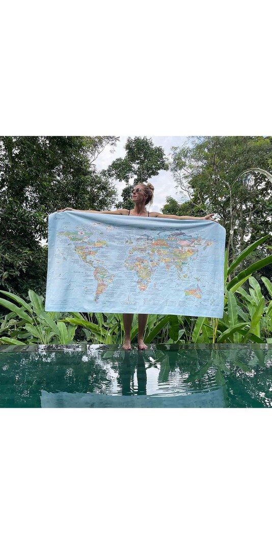 GLOBE TROTT-AIR TOWEL BUCKETLIST MAP