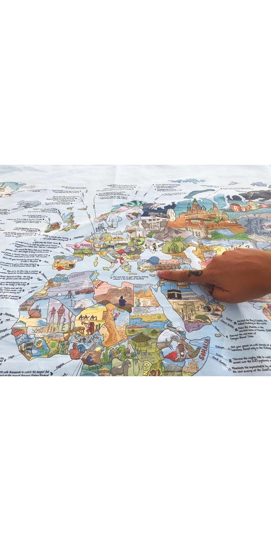 GLOBE TROTT-AIR TOWEL BUCKETLIST MAP