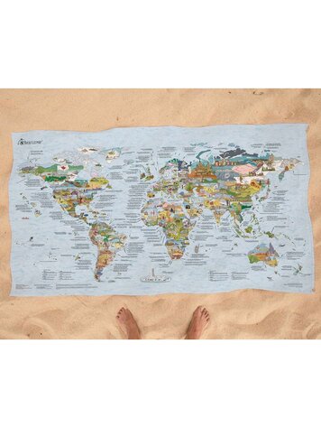 GLOBE TROTT-AIR TOWEL BUCKETLIST MAP