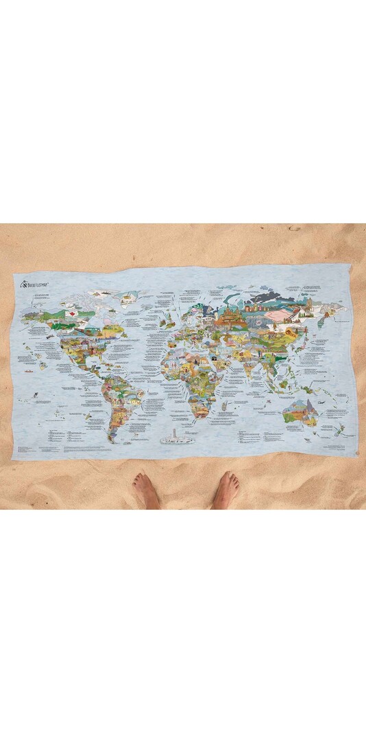 GLOBE TROTT-AIR TOWEL BUCKETLIST MAP