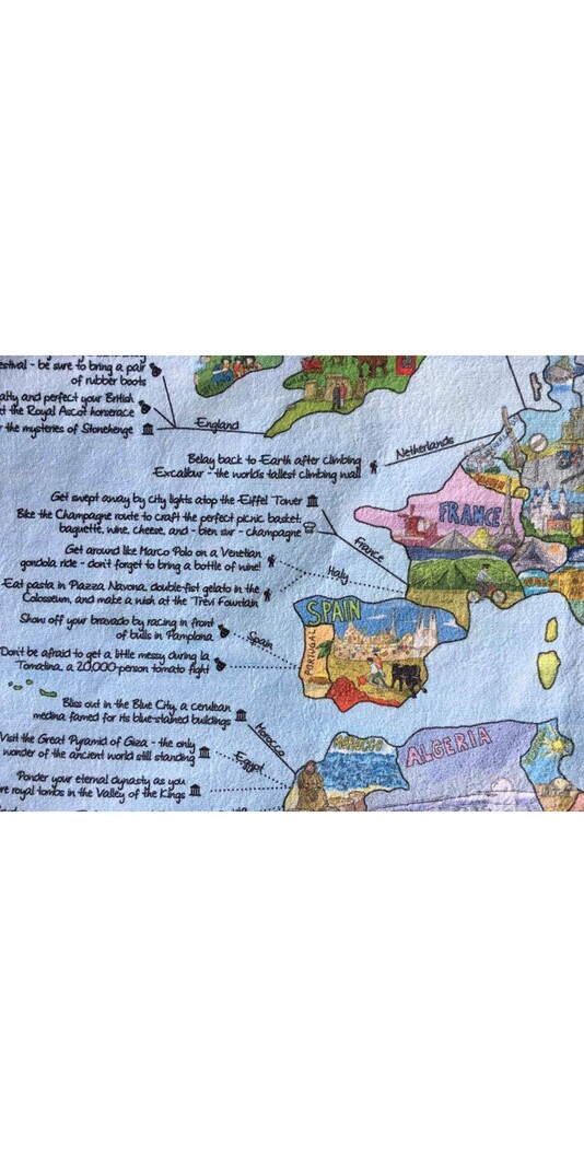 GLOBE TROTT-AIR TOWEL BUCKETLIST MAP