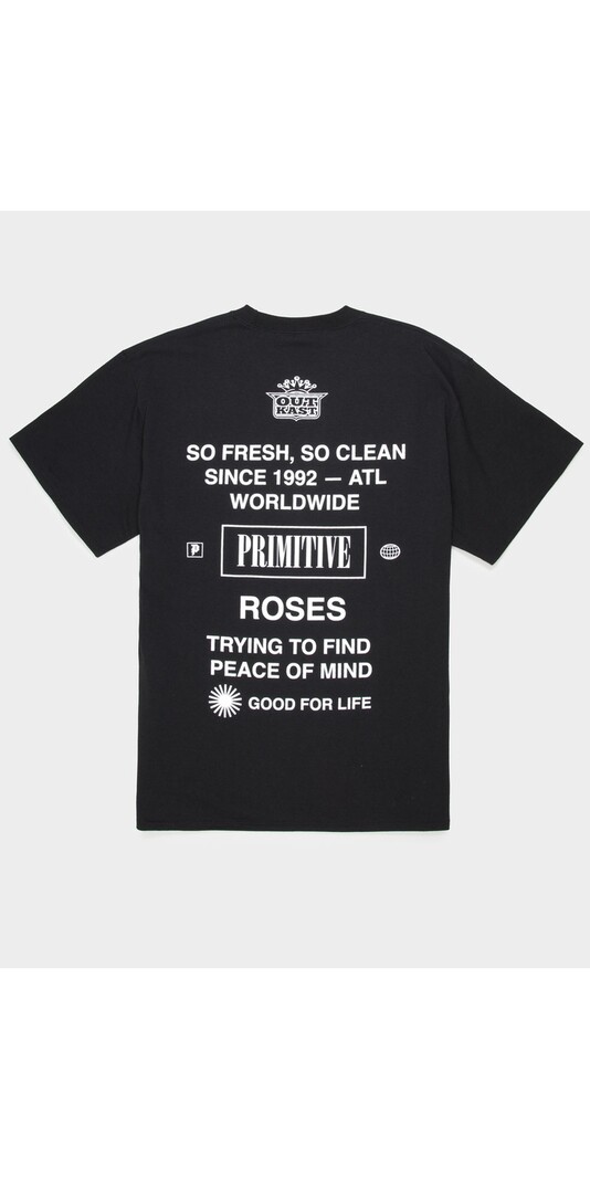 Primitive HOMMES STRIPES TEE BLACK