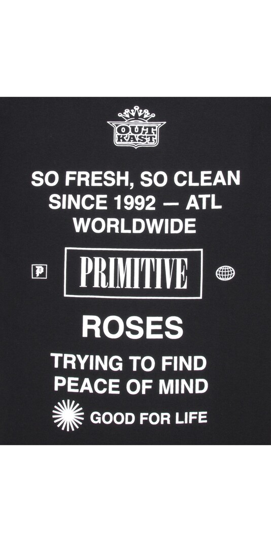 Primitive HOMMES STRIPES TEE BLACK