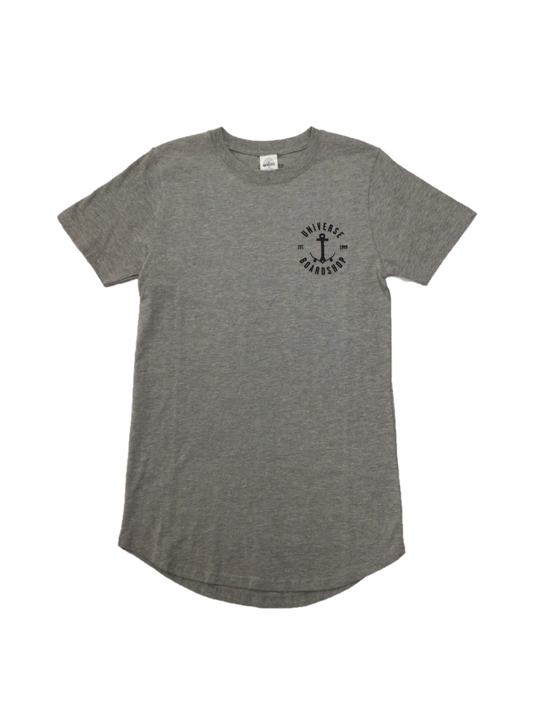 Universe Boardshop HOMMES ANCRE T-SHIRT SCALLOP GREY HEATHER/BLACK