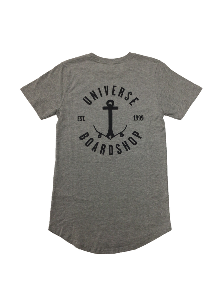 Universe Boardshop MEN'S ANCRE T-SHIRT SCALLOP GREY HEATHER/BLACK