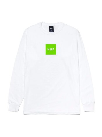 HUF HOMMES ESSENTIALS BOX LOGO L/S WHITE