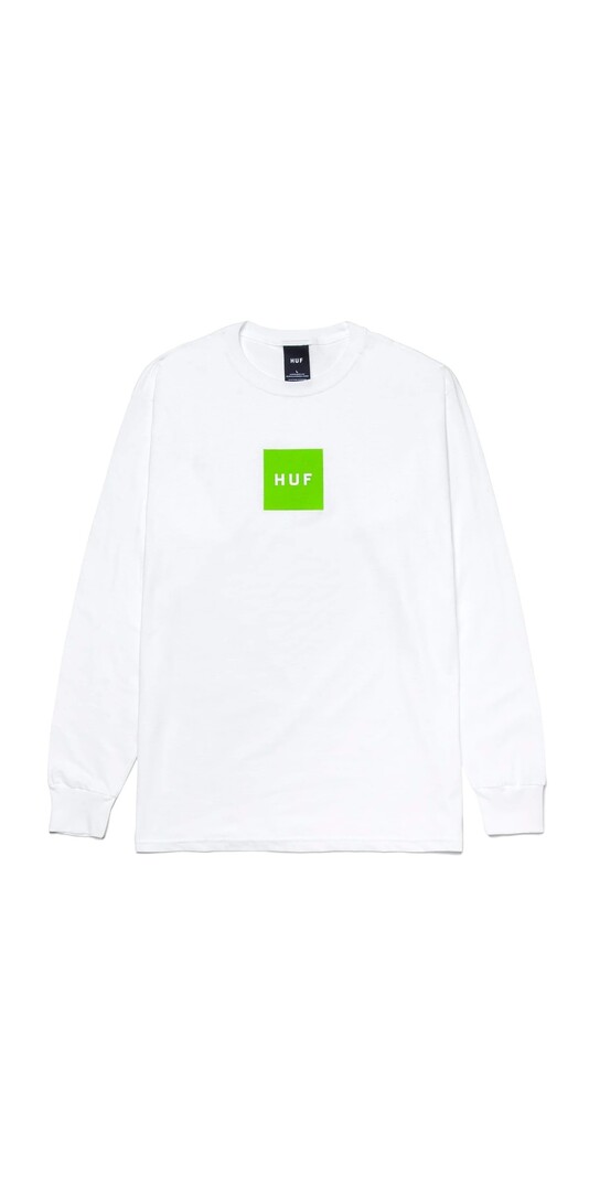 HUF HOMMES ESSENTIALS BOX LOGO L/S WHITE