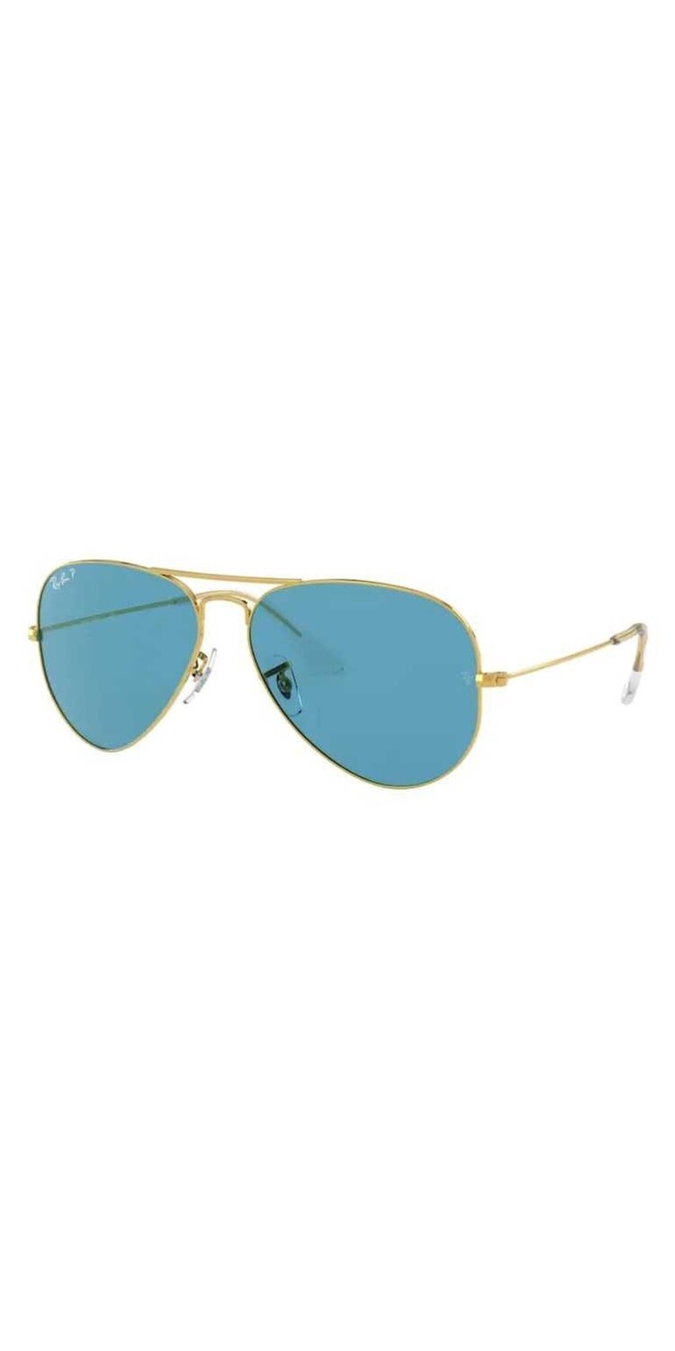 RAY BAN AVIATOR LARGE METAL LEGEND GOLD W/ BLUE