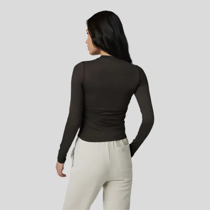 Vuori WOMEN'S HALO RUCHED LS DARK JAVA HEATHER