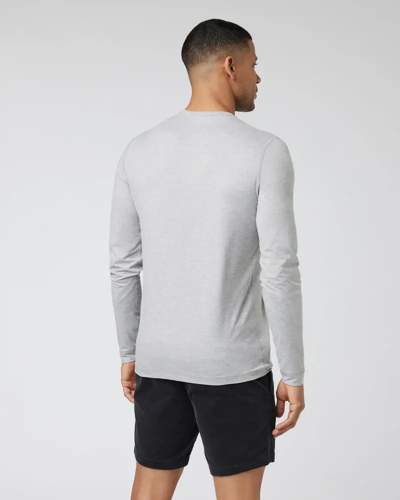 Vuori HOMMES EASE PERFORMANCE HENLEY LIGHT HEATHER GREY