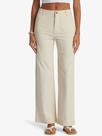 Roxy COASTAL CRUISER WIDE LEG PANTS TAPIOCA