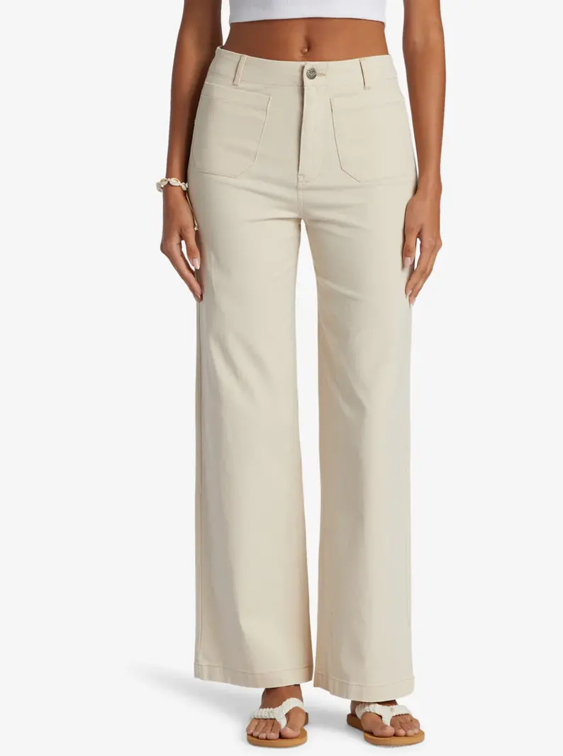 Roxy COASTAL CRUISER WIDE LEG PANTS TAPIOCA