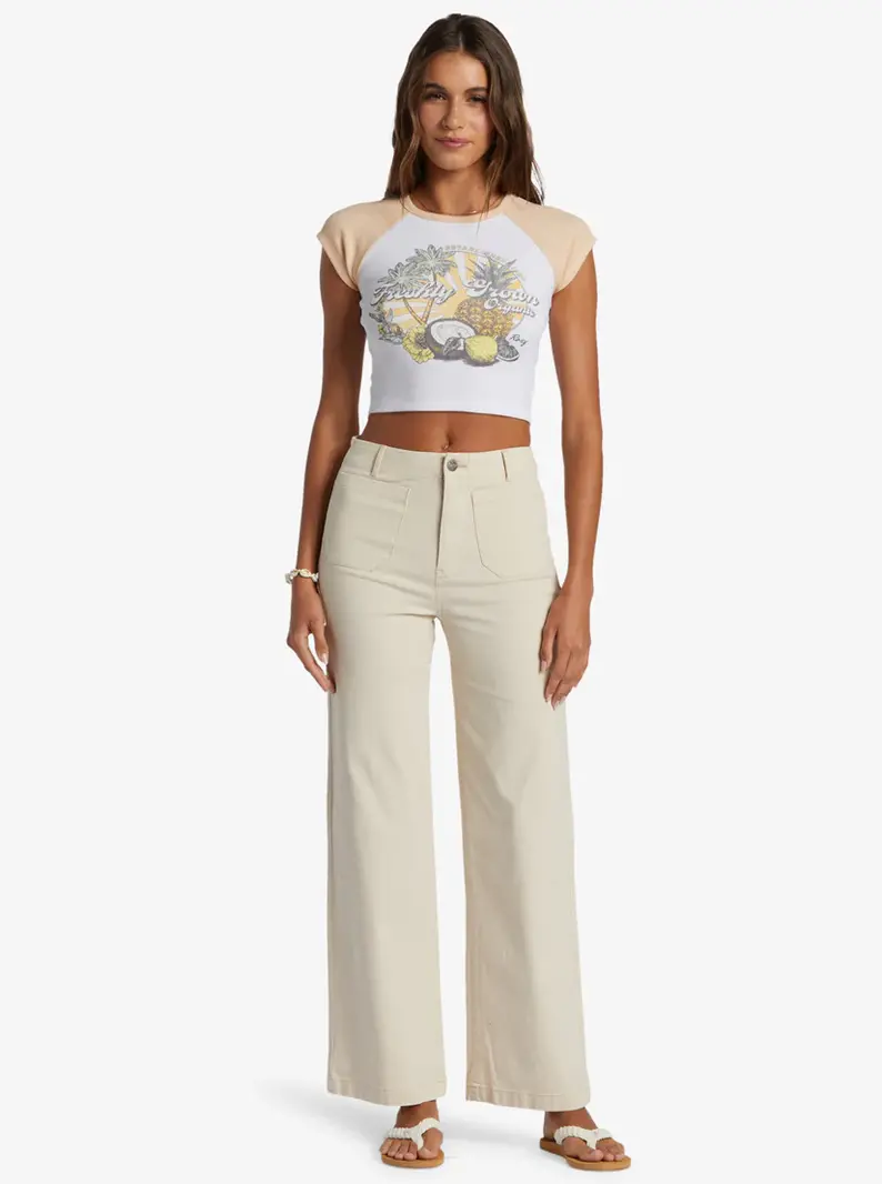 Roxy COASTAL CRUISER WIDE LEG PANTS TAPIOCA