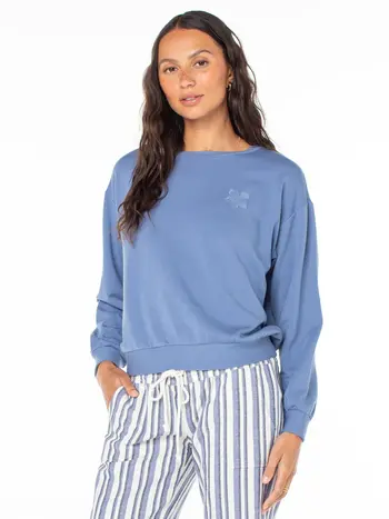 Roxy SURFING BY MOONLIGHT PULLOVER SWEATSHIRT INFINITY BLUE