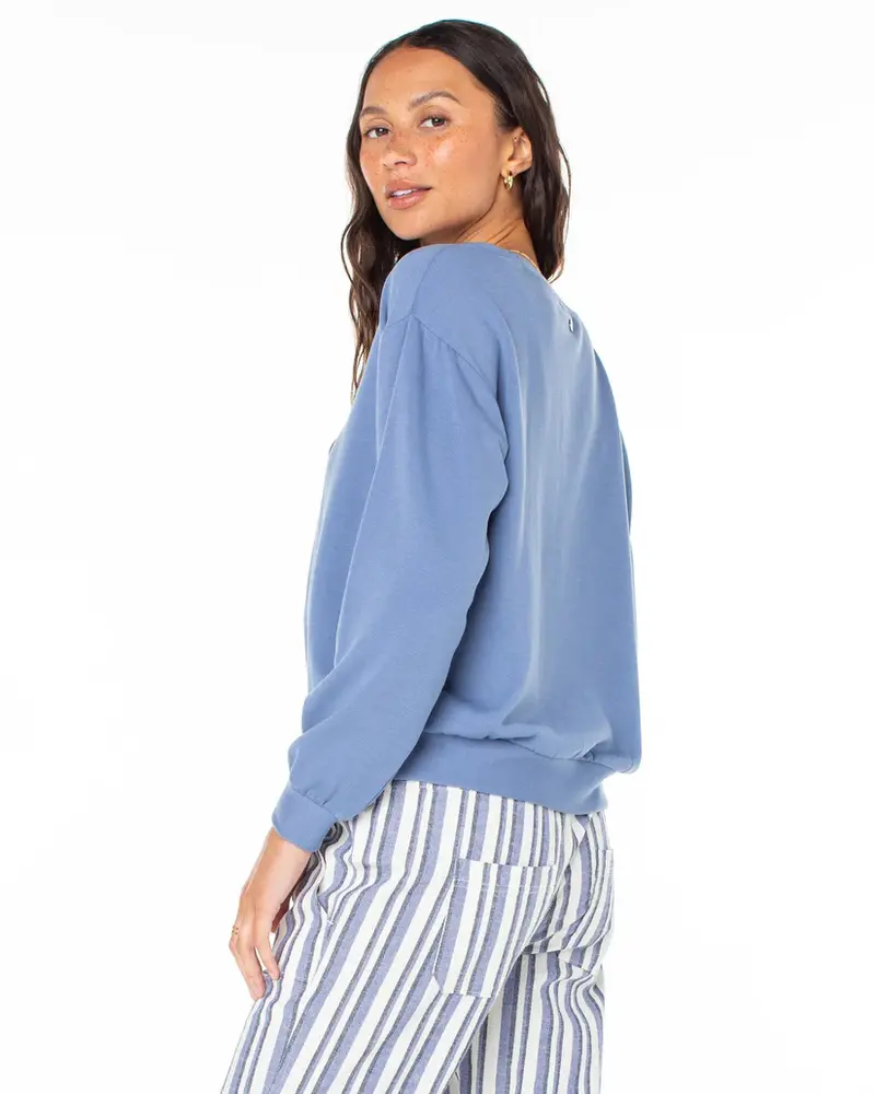 Roxy SURFING BY MOONLIGHT PULLOVER SWEATSHIRT INFINITY BLUE
